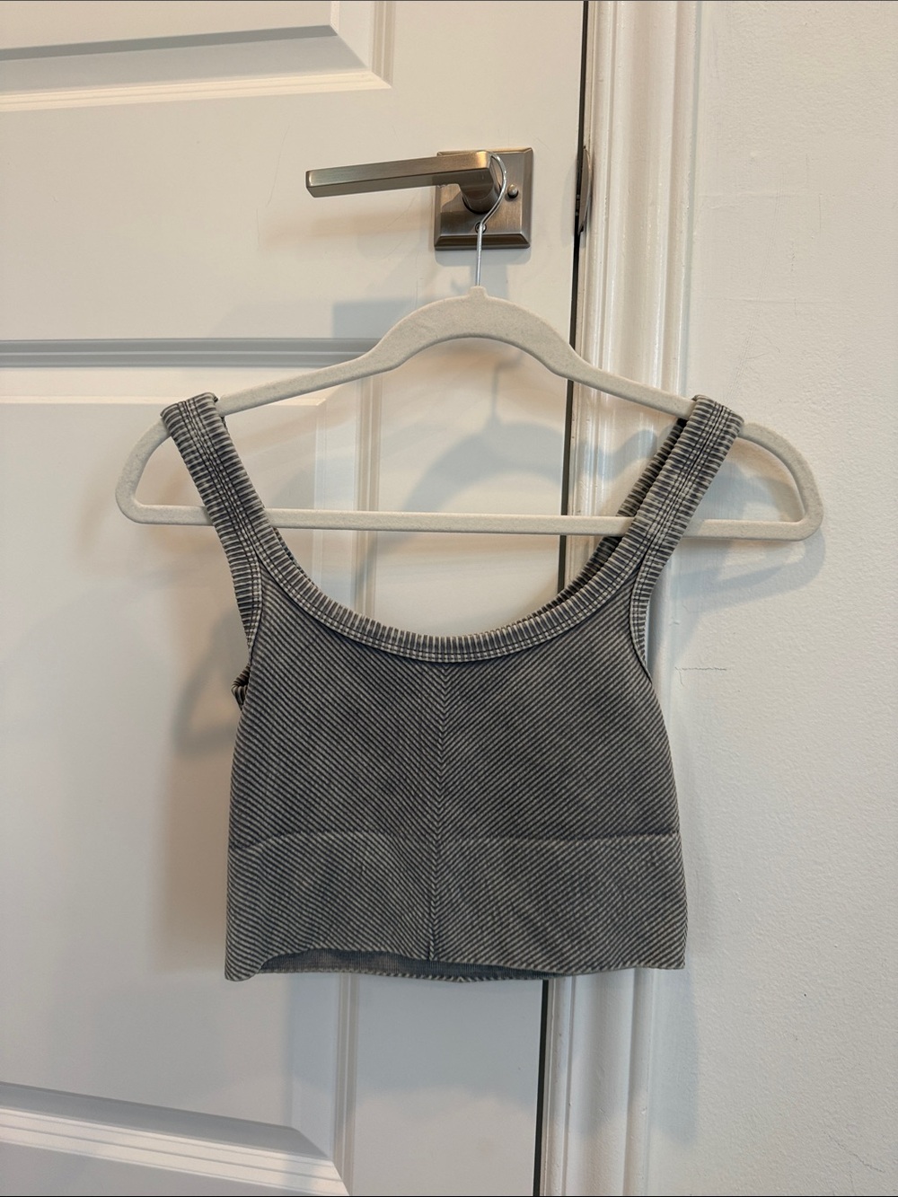 Ribbed Nikibiki Gray Cropped Tank Top
